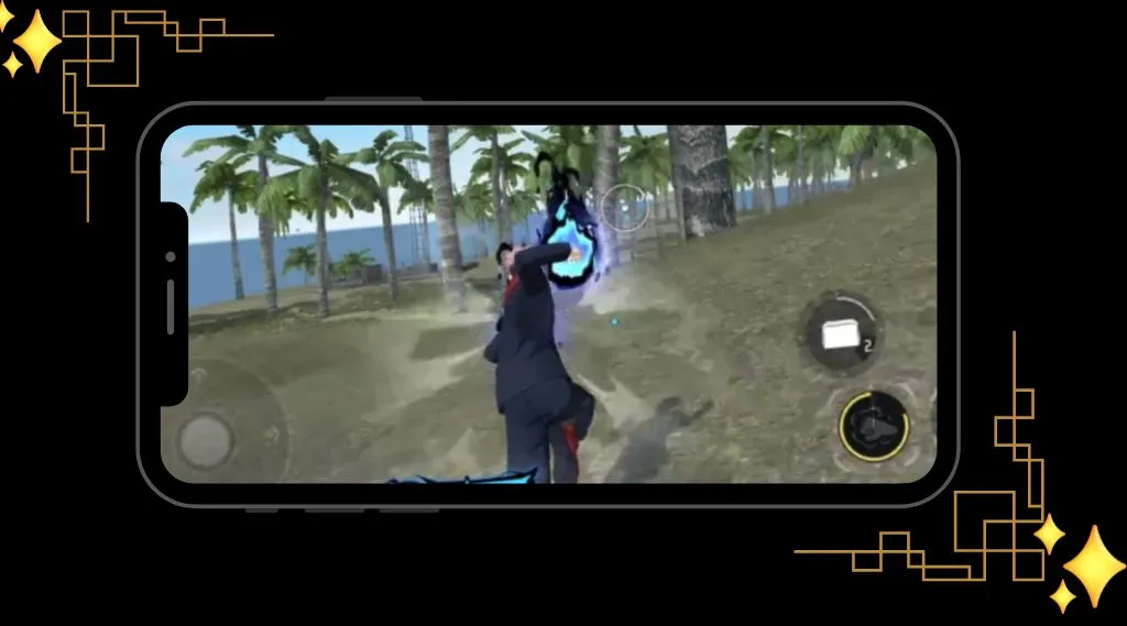 Free Fire MOD customizable menu overlay showing toggleable features for jump height, speed, and accuracy settings