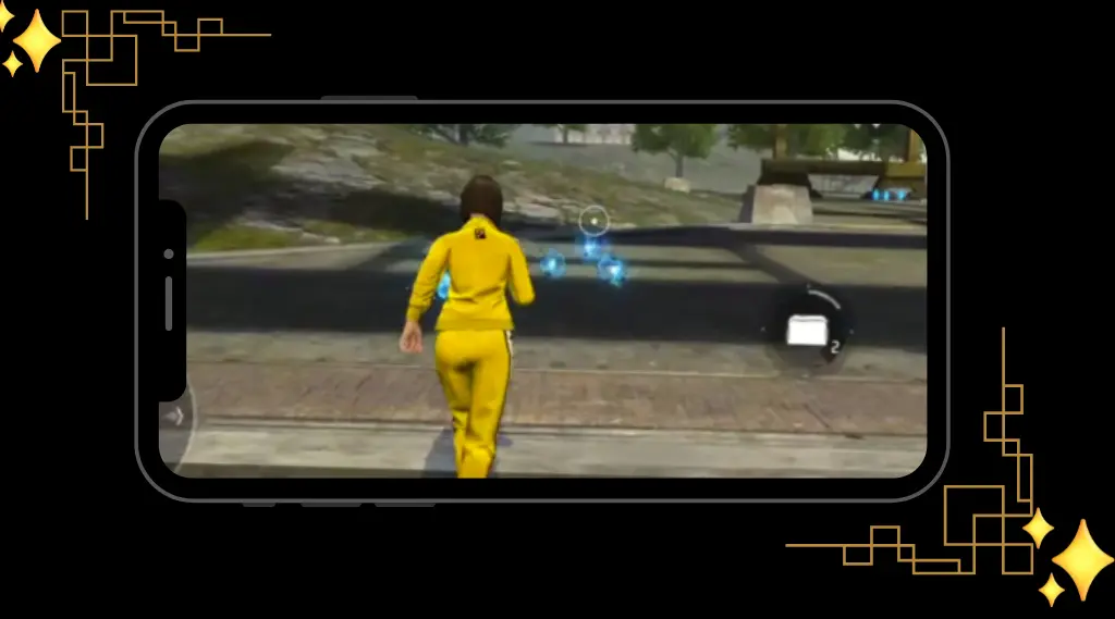 Free Fire MOD speed boost and fly mode showing enhanced character movement and vertical navigation